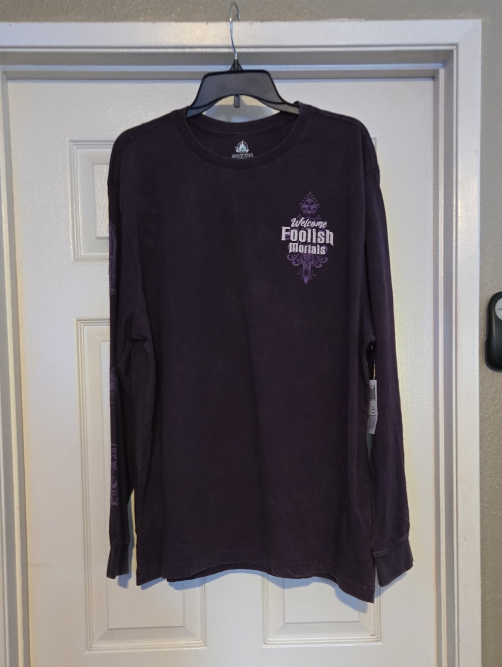 Disney Haunted Mansion Purple 'Welcome Foolish Mortals' Long Sleeve Tee